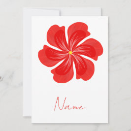 Invitación Vibrant Red Petal Bloom - Minimalist Floral Art