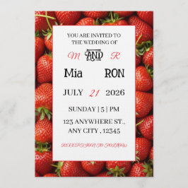 Invitación Vibrant Strawberry  Pattern Summer 