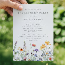 Vibrant Watercolor Floral Engagement Party