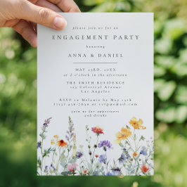 Invitación Vibrant Watercolor Floral Engagement Party