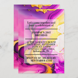 Invitación Vibrant Wavy Design Birthday Party
