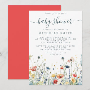 Invitación Vibrant Wildflower Baby Shower