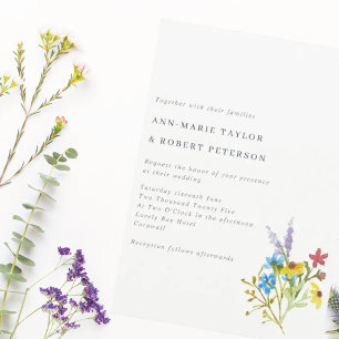 Invitación Vibrant Wildflower Bouquet Boda