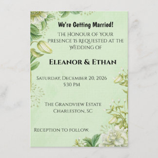 Invitación Vibrant Yellow Tulip & Ranunculus Formal Wedding I