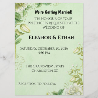 Invitación Vibrant Yellow Tulip & Ranunculus Formal Wedding I