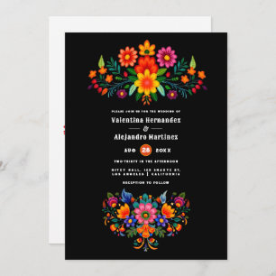 Invitación Vibrante acuarela Floral Fiesta Boda