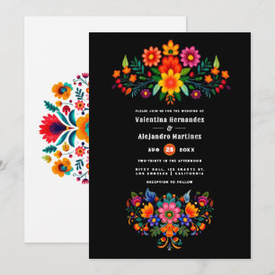 Invitación Vibrante acuarela Floral Fiesta Boda