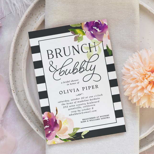 Invitación Vibrante Bloom Brunch & Bubbly Bridal Shower Invit (Subido por el creador)
