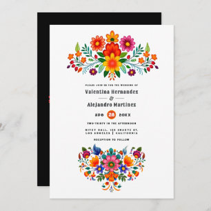Invitación Vibrante Boda floral de Fiesta Mexicana