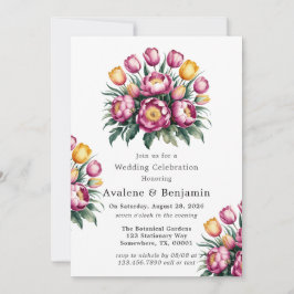 Invitación Vibrante celebración del Boda de Armonía Floral