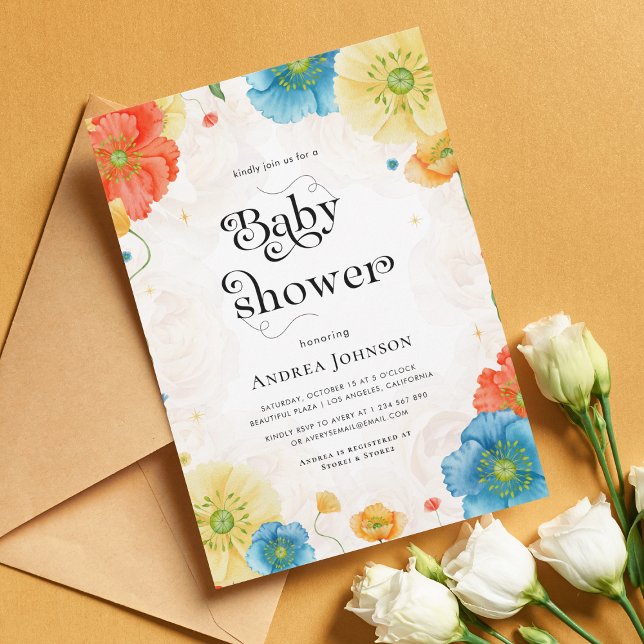 Invitación Vibrante Celestial Floral Garden Boho Baby Shower (Subido por el creador)