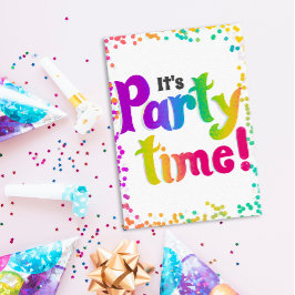 Invitación ¡Vibrante Confetti es hora de Fiesta! Celebracione