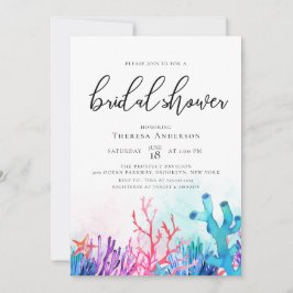 Invitación Vibrante Coral Reefs Bridal Shower