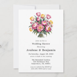 Invitación Vibrante ducha de matrimonio de armonía floral