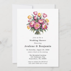 Invitación Vibrante ducha de matrimonio de armonía floral