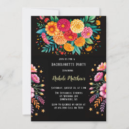 Invitación Vibrante Fiesta Boda Bouquet Bachelorette