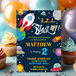 Invitación Vibrante fiesta de cumpleaños de los planetas de l