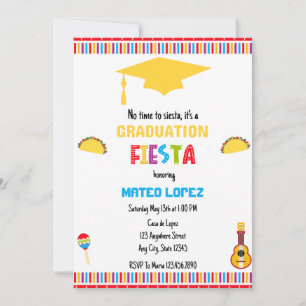 Invitación Vibrante fiesta mexicana de graduación de Fiesta