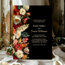 Vibrante Floral Negro Boda de Humor