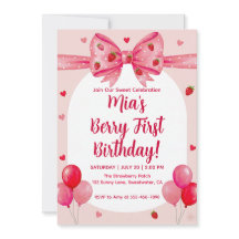 Vibrante fresa Coquette Bow primer nacimiento