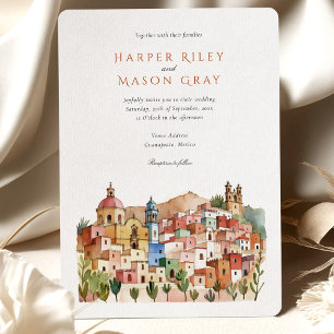 Invitación Vibrante Guanajuato México Boda de acuarela