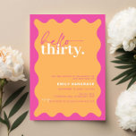 Invitación Vibrante Hola Treinta y Treinta Fiesta de Cumpleañ<br><div class="desc">Esta vibrante invitación a la fiesta de cumpleaños número 30 es perfecta para una fiesta de cumpleaños moderna. El diseño moderno presenta un fondo naranja contemporáneo con un borde ondulado. Personalizable en cualquier color. Mantenga el diseño minimalista y elegante, tal como está, o lo personalice añadiendo sus propios gráficos y...</div>