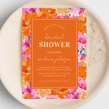 Vibrante jardín de verano rosado y Naranja ducha d