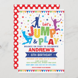 Invitación Vibrante Jump Bath Jugar Cumpleaños Trampoline Fie