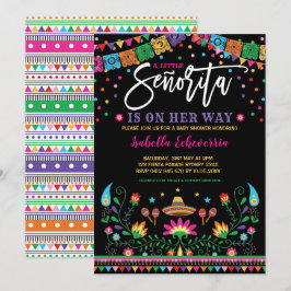 Invitación Vibrante Miss Mexicana Fiesta Baby Shower