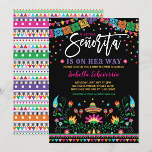 Invitación Vibrante Miss Mexicana Fiesta Baby Shower