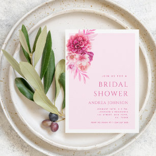 Invitación Vibrante Moda rosa caliente Floral Ducha nupcial