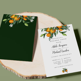 Invitación Vibrante Naranja de mandarina Citrus Cena