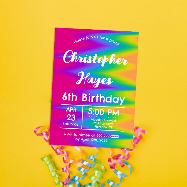 Invitación Vibrante Personalizable de cumpleaños con timbre d (Subido por el creador)
