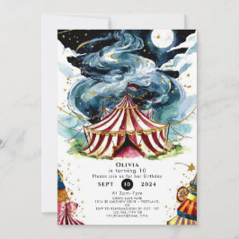 Invitación Vibrante Personalizado Circo Cumpleaños