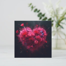Invitación Vibrante ráfaga de corazón rosado