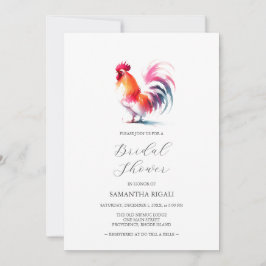 Invitación Vibrante Rooster Bridal Shower