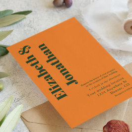 Invitación Vibrante Sunrise Boda Minimalista de Mezcla y Coin