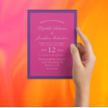 Invitación Vibrante Sunrise Boda Minimalista de Mezcla y Coin<br><div class="desc">Colección de bodas minimalistas vivos y coloridos con tonos rosa brillante y naranja. Mezcla de colores</div>