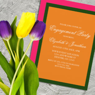 Invitación Vibrante Sunrise Minimalista Engagement Party