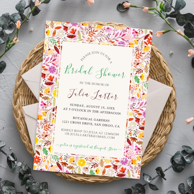 Invitación Vibrante Tulip Summer Flowers Bridal Shower (Subido por el creador)