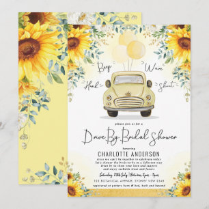 Invitación Vibrante Verano Girasol Impulso Por Ducha De Novia