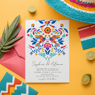 Invitación Vibrantes Aves Mexicanas Boda de Fiesta Floral Oto