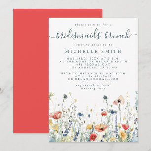 Invitación Vibrantes Bridesmaids de Wildflower Brunch