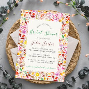 Invitación Vibrantes flores de tulipán de verano para ducha d