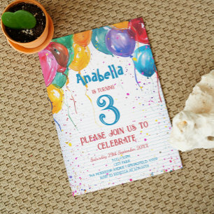 Invitación Vibrantes globos I Personalizado Foto Fiesta de cu