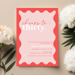 Invitación Vibrantes saludos al Fiesta de los 30 años<br><div class="desc">Esta vibrante invitación a la fiesta de cumpleaños número 30 es perfecta para una fiesta de cumpleaños moderna. El diseño sencillo incluye texto de guión hola contemporáneo en color blanco sobre fondo de melocotón vibrante con borde ondulado. Personalizable en cualquier color. Mantenga el diseño minimalista y elegante, tal como está,...</div>