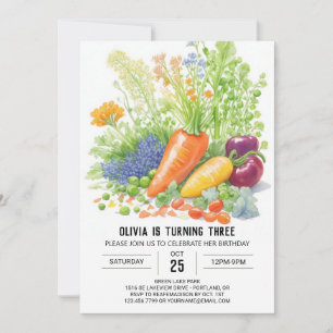 Invitación Vibrantes verduras Jardín Cumpleaños