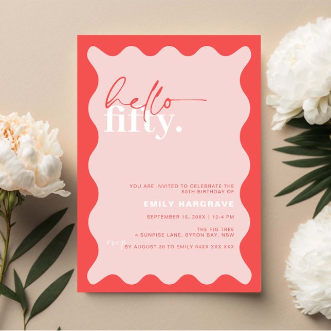 Invitación Vibrantes vítores a la fiesta de los 50 años (Subido por el creador)