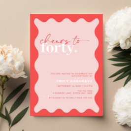 Invitación Vibrantes vítores al Fiesta de los 40 años