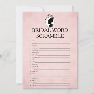 Invitación Victoria Bridal Shower Word Scramble Game Card
